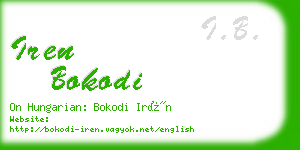 iren bokodi business card